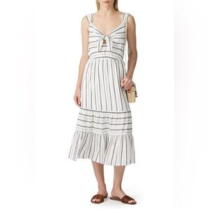 Slate & Willow Black and White Striped Midi Dress EUC size XS